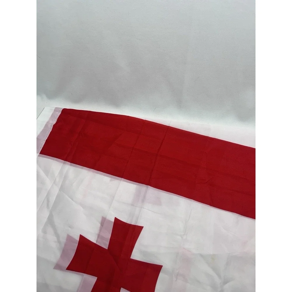 Vintage Georgian Flag Pennant Red White Banner Large Americana Retro Display